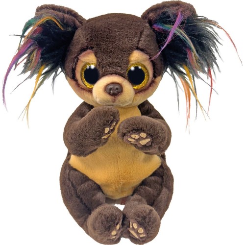 Ty Beanie Bellies Fluffy dog with 15cm Coffee bow tie 1607-37393 008421373932